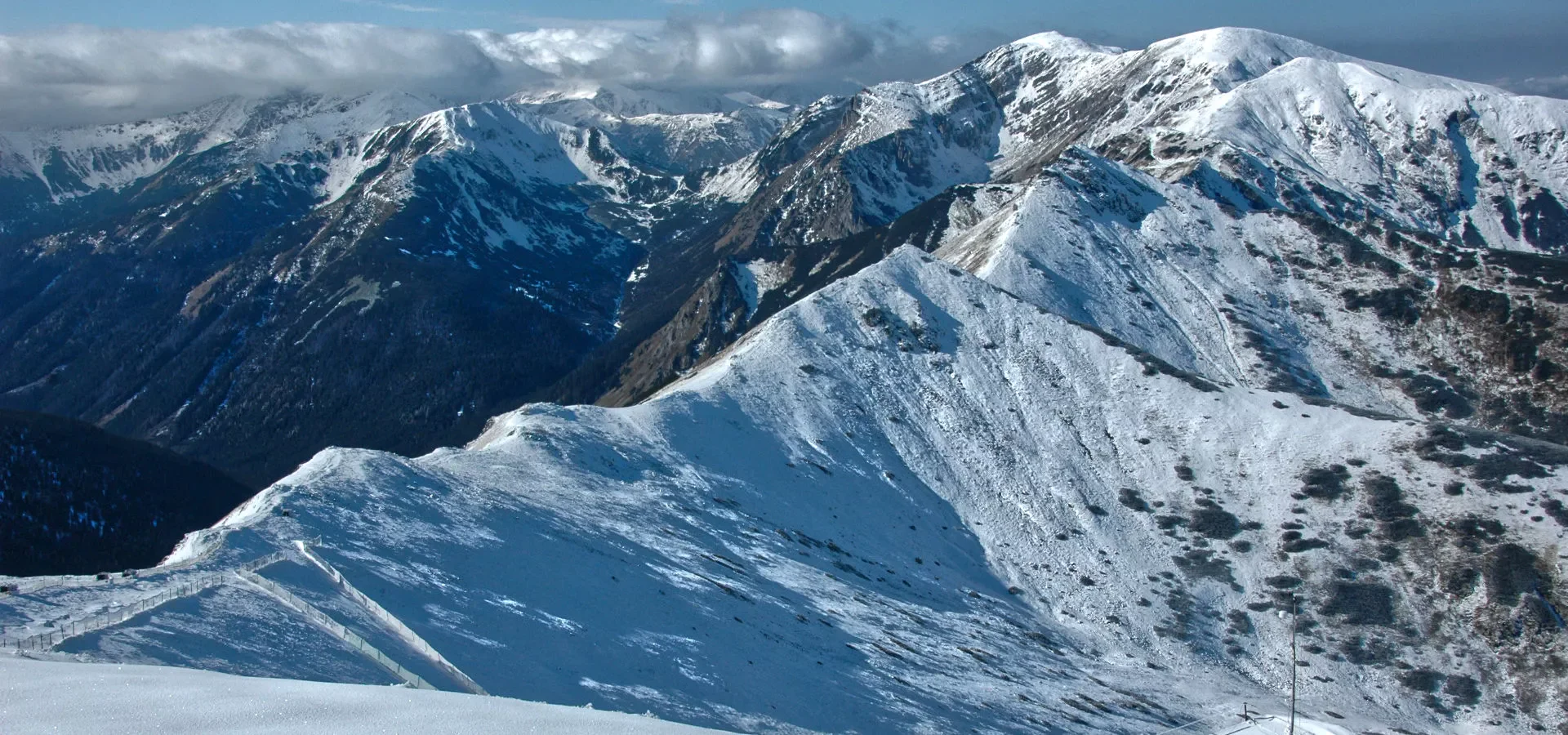 Snow-covered Tatra peaks during the winter holidays in Zakopane